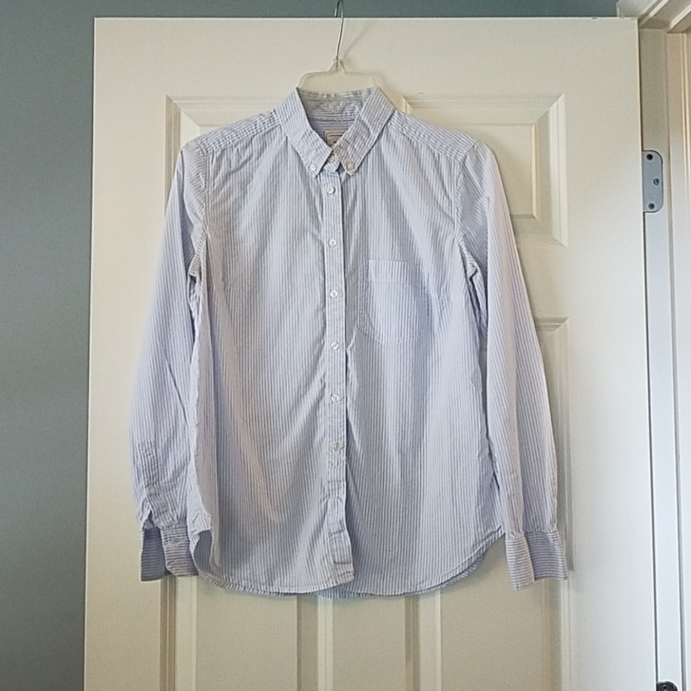 Blue and white oxford stripe